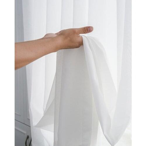 Dreamwood High Quality White Voile Curtain Modern Design Solid Color Living Room Window Tulle All Match Sheer