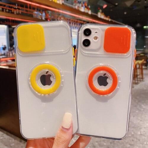 Funda protectora de cámara para teléfono móvil, carcasa transparente a prueba de golpes para iPhone 12 11 Pro Max X XR XS Max 7