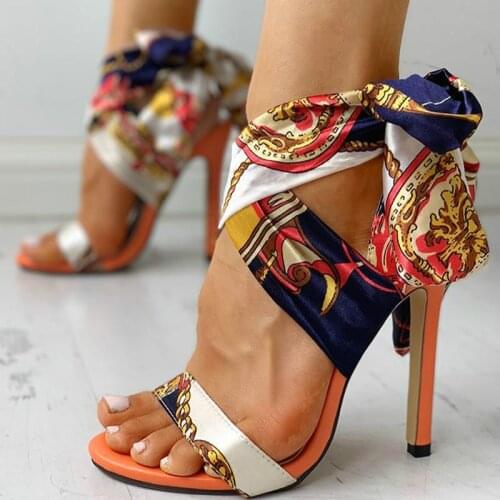 Women Sandals Plus Size Pumps Shoes Fashion New Thin Super High (8cm-up) Fashion Silk Party Ladies Club Female Sandals36-41