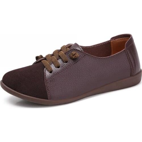 2021 Genuine Leather Shoes Woman Spring Ladies Shoes Slip On Ballet Flats Sneakers Women Oxford Shoes Plus Size Moccains