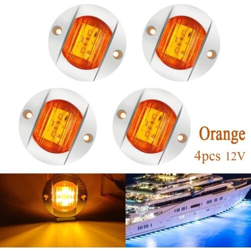 4 Pcs Boat Ligh DC 12V Marine Boat Transom LED Stern Light Turn Signal Lighting Tail Lamp Yacht Accessory