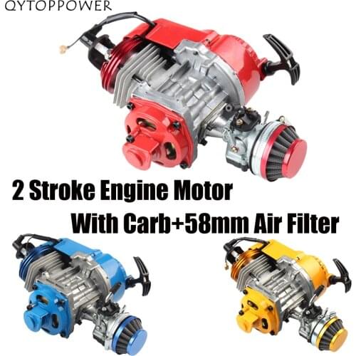 49cc 2 Stroke Motocycle Complete Engine Motor Carburetor With Air Filter CARB Pocket Bike Mini Dirt ATV Quad