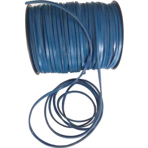 Outdoor Navy Blue Color Real leather 3 mm ribbon Leather rope