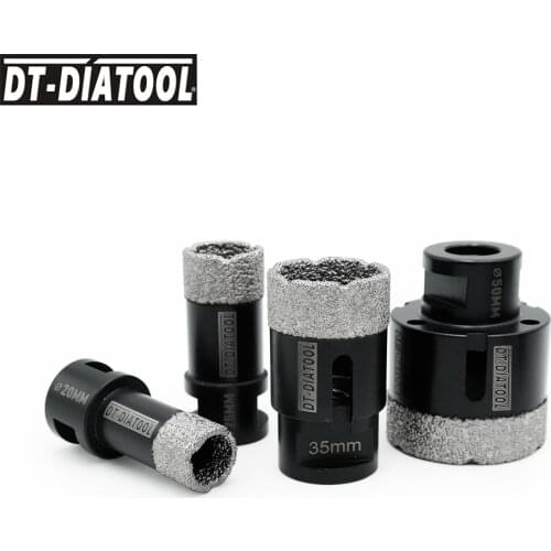 DT-DIATOOL 4pcs Dry Vacuum Brazed Diamond Drilling Core Bits CeramiC Tile Hole Saw Professional Quality Drill Bits