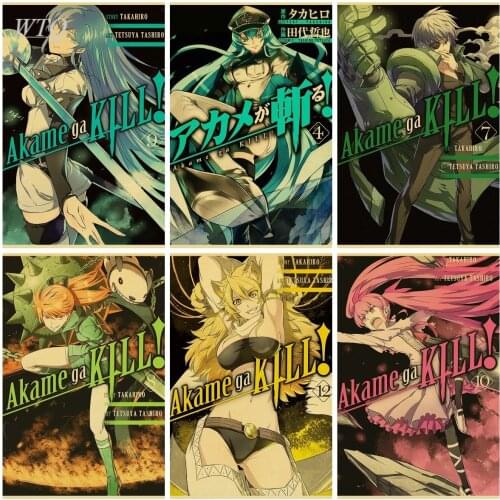 Anime Posters Akame Ga KILL Retro Poster Canvas Painting Wall Poster Wall Art Picture Home Decor Photos for Childrens Room