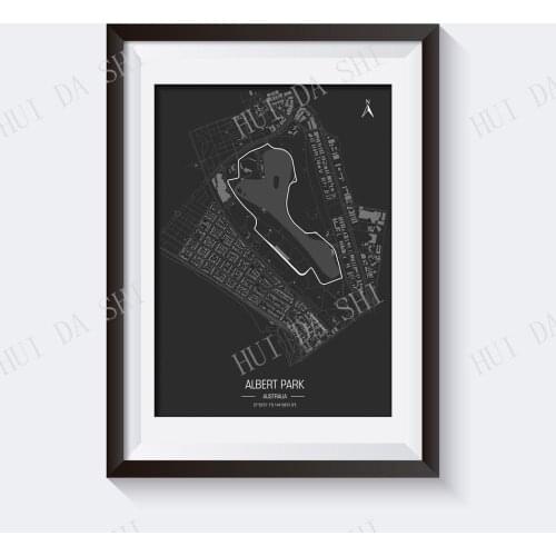 Melbourne Grand Prix Circuit, Australian Grand Prix. Formula 1 Race Track Poster