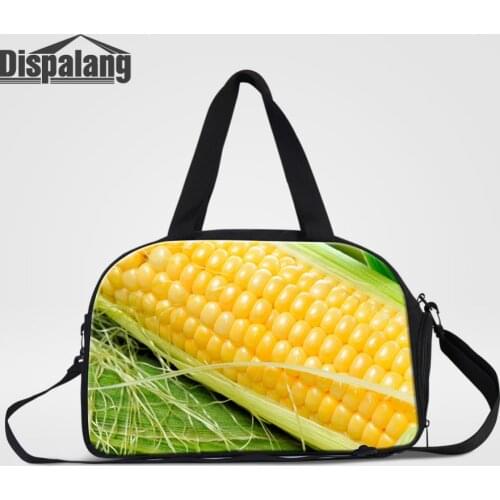 Dispalang Business Trip Short Travel Bags Corn Print Women Organizer Duffel Tote Bag Ladies Weekend Bag Large Luggage Package