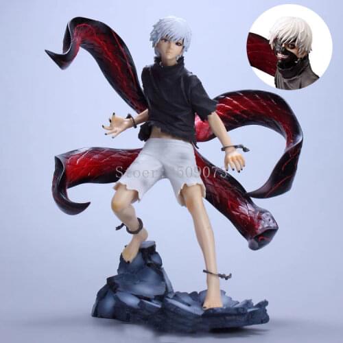 Tokyo Ghoul Anime Figure Kaneki Ken Two Heads Awakening Action Figure Tokyo Ghoul Touka Kirishima Figurine Model Doll Gift 22cm