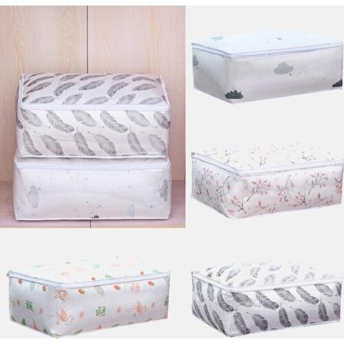 Flamingo Print Clothes Blanket Quilt Organizer Stroage Bag Foldable Storage Bag Clould Transparent Travel Luggage Organizer Bag