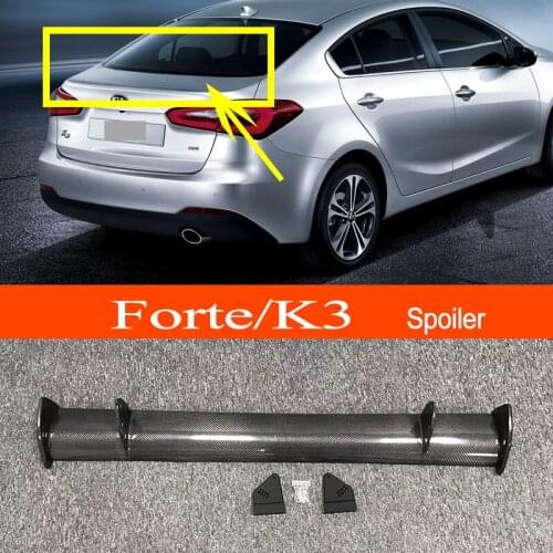 Forte/K3 2014-2018 Real Carbon Fiber GT-style Car-styling Sporty Rear Trunk Wing Spoiler for KIA Forte Forte/K3 2014-2018 Sedan