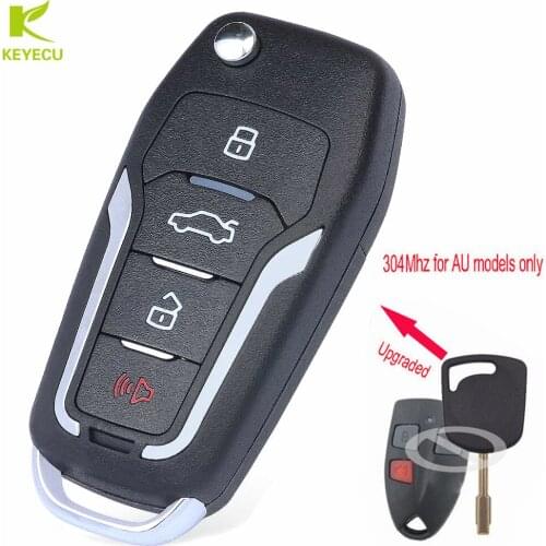 KEYECU 3 Button Upgraded Flip Remote Car Key Fob 304MHz 4D60 Chip for Ford Falcon FPV XR6 XR8 2 & 3 Series 1999-2002 AU