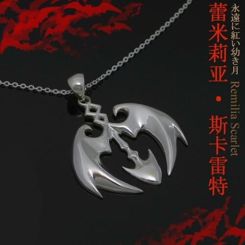 Touhou Project Remilia Scarlet Gungnir Vampire Necklace Accessories 925 Silver Pendant Cosplay N