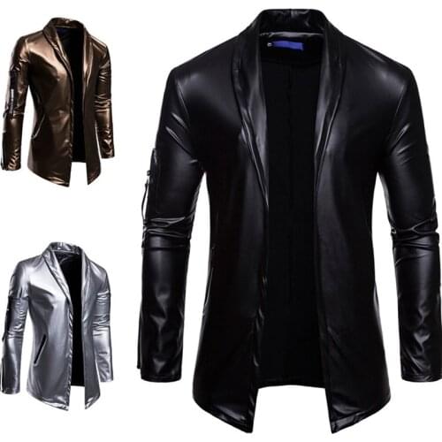 New Elastic PU Leather Mens Fashion Casual Slim Large Size Zipper Motorcycle Leather Jackets dropshipping Hot Sale top coat