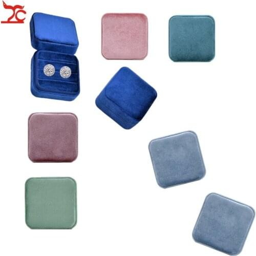 Multicolor Velvet Ring Box High Quality Wedding Jewelry Storage Earrings Ring Box Flannel Storage Box Packaging For Business