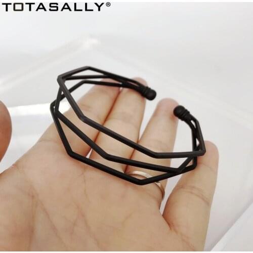 TOTASALLY Fashion Metal Copper Bangle Bracelet Layered Adjustable Cuff Bangle For Women Couro Pulseiras De Couro