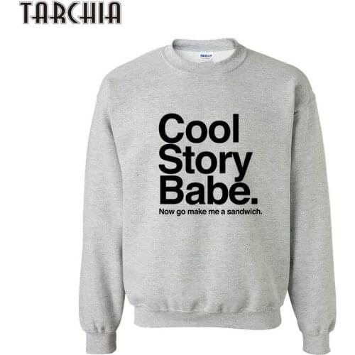 TARCHIA Men Sweatshirt COOL STORY BABE Mens Male Hoodie Hip Hop Cotton Casual Sweatshirt With Hoody Slim Fit Pullovers Tops