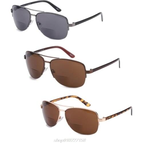 Men Women Bifocal Reading Glasses Sunglasses Sun Readers Half Frame Presbyopic +1.0 to +3.5 MY31 21 Dropshipping