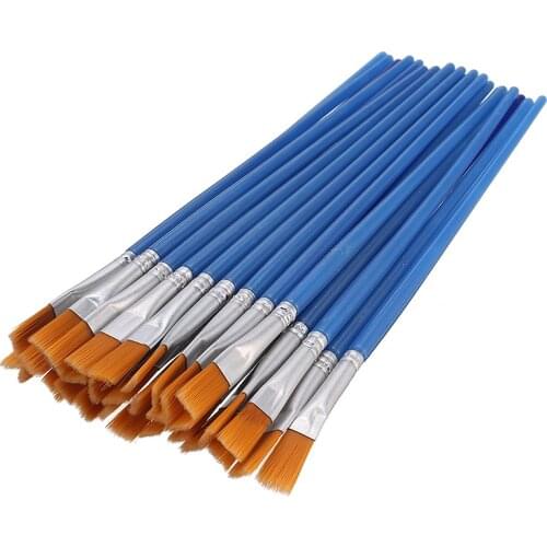 32PCS Nylon Hair Paint Brush Set Flat Drawing Brush For Children Art Watercolor Acrylic Oil Painting Tool School Sationery