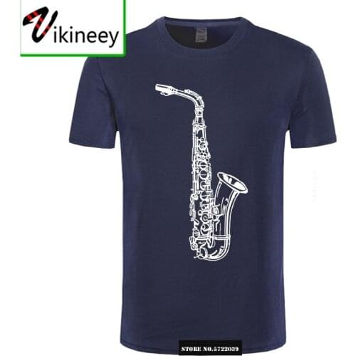 Novelty T Shirt Men Short Sleeve Gold Saxophone Tshirts Custom Jazz Music Men Clothing Oversized