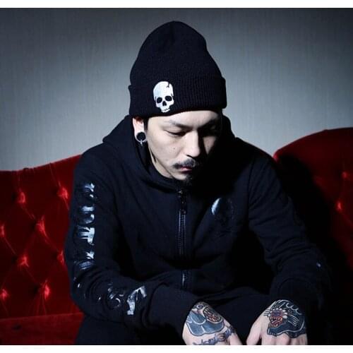 New Autumn Winter Europe And America Hot Men Women Wool Hat Punk Embroidery Skull Personality Knit Hat Caps