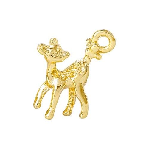 Factory Wholesale Gold Color Brass Deer Charms Pendants Necklace Bracelet Earring Diy Jewelry Making Supplies Accessories