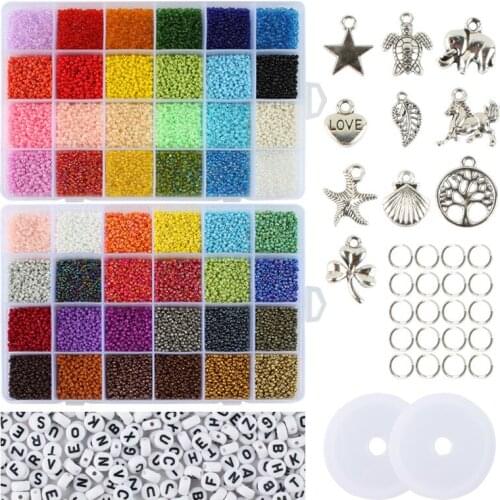 Cross-border m glass bead composite suit cross-stitch 48 lattice pearl beads material of diy accessories customized by hand