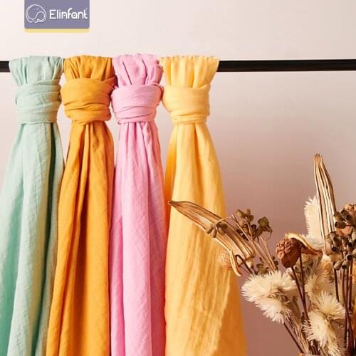 Elinfant 10pcs 100% cotton 120*120cm 2 Layers Newborn Baby Bath Towel Wrap Muslin Swaddle Blankets Wholesale Dropshipping