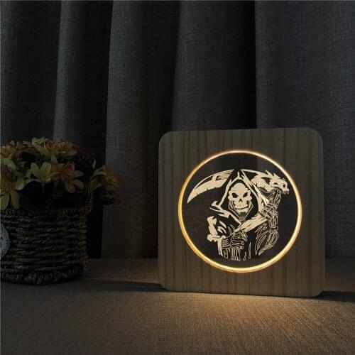 Ghost Carry Knife 3D LED Arylic Night Lamp Table Light Switch Control Carving Lamp for Childrens Room Decoration Dropshipping