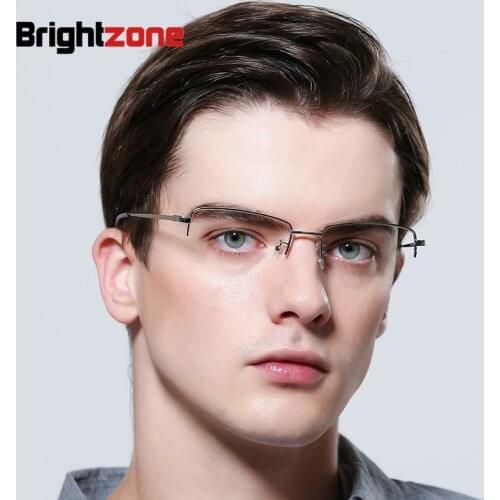 Brightzone Transparent Square Glasses Full Frame Man Myopia Fashion Retro Metal Eyeglass Black Silver Gold Spectacles Optical