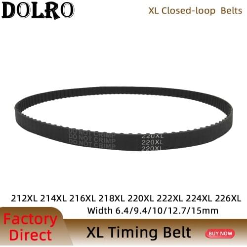 XL Timing Belt 212/214/216/218/220/222/224/226XL Width6.4/9.4/10/15mm Closed Loop Toothed Transmisson Rubber Timing Pulley Belt