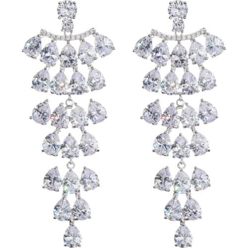 Deluxe American and European fashion AAA Zircon Earrings for women/girls wedding jewelry gifts
