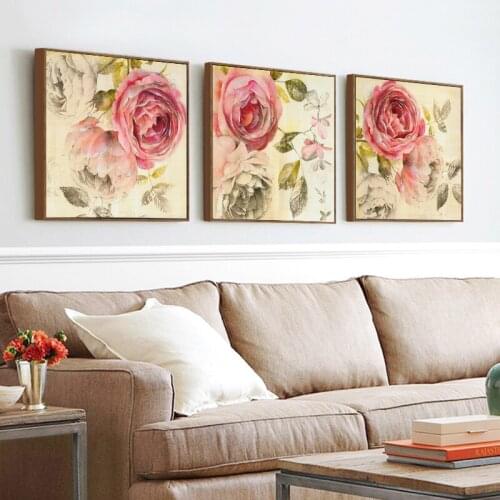 Pink Peonies Flowers Canvas Paintings Gallery Posters Prints Wall Art Pictures Gifts for Women Bedroom Home Decoration