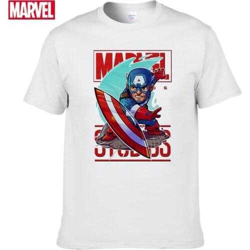 Marvel Vogue T Shirt Captain America Shield Beginners Printed O-Neck For Men Disney T-shirt Personalized Styel Tshirt femme #44