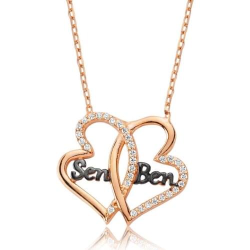 Silverlina Sterling Silver Heart I Lady Necklace