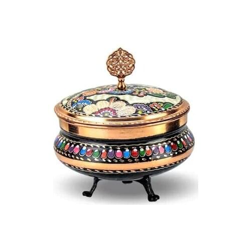 Rose Flower Wide Copper Sugar Bowl