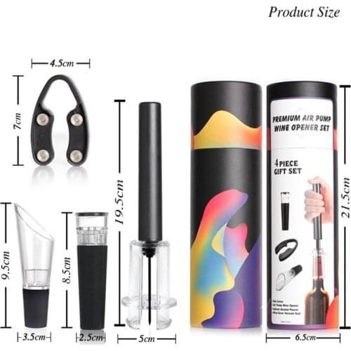Wine Bottle Opener Air Pump Corkscrew Air Pressure Vacuum Red Wine Corkscrew Pin Type Corkscrew Tool Wine Cork Cap Opener Set