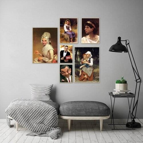 Humor Funny Poster Mr. Bean Canvas Painting Wall Art Posters Prints Wall Pictures for Living Room Home Cuadros Decor