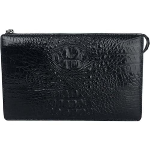 Ousidun crocodile Back bone skin business leisure fashion male Hand caught male crocodile bags men clutch bag