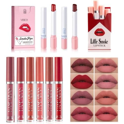 4pcs/lot Waterproof Velvet Sexy Red Lipstick Long Lasting Moisturizing Lip Gloss Matte Lipstick Red Lip Tint Make Up Woman