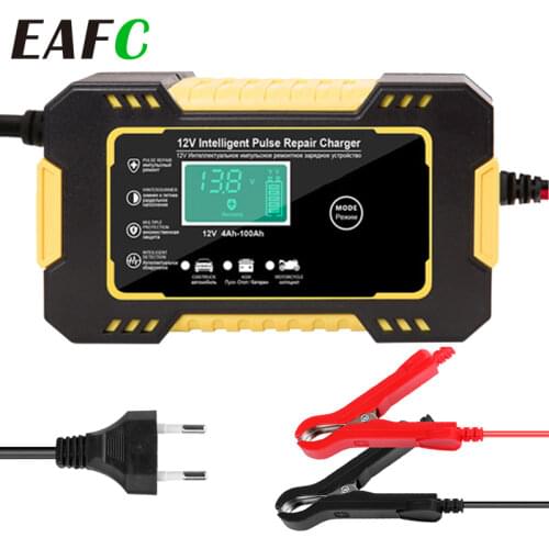 12V 6A Intelligent Car Motorcycle Battery Charger for Auto Moto Lead Acid AGM Gel VRLA Smart Charging 6A 12V Digital LCD Display