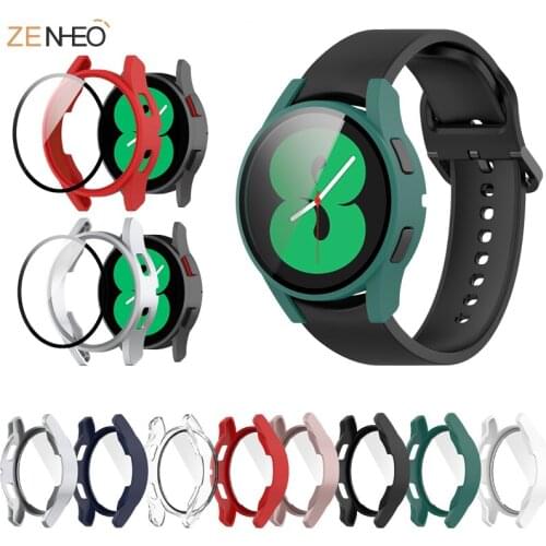 Glass+Case for Samsung Galaxy Watch 4 40mm 44mm Accessories Full Coverage Bumper Tempered Screen Protector for watch 4