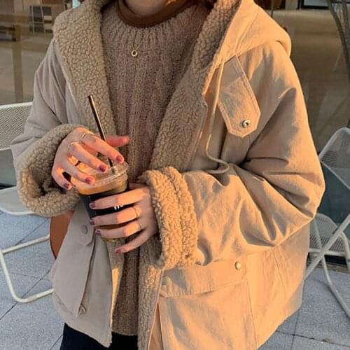 Parkas Women Oversized Jackets Winter Thicker Soft Kawaii Fashion Girls Outwear Double-side Popular Female Clothing