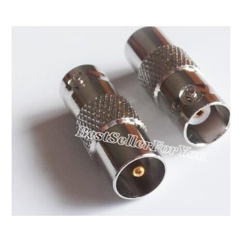 1Pcs BNC Female Jack To IEC PAL DVB-T TV Male Plug Straight RF Adapter Connector New