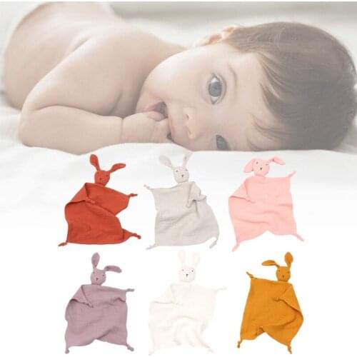 1 Pc Baby Soother Appease Towel Bib Soft Animal Rabbit Doll Teether Infants Comfort Sleeping Nursing Cuddling Blanket Toys Gifts