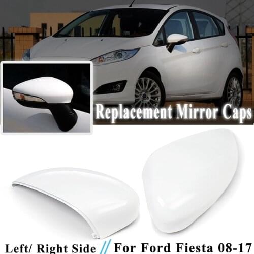 1Pcs Left White Rearview Side View Mirror Replacement Cover Cap Case Shell For Ford For Fiesta 2008 2009 2010 2011 2012 2013 201