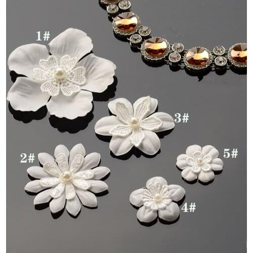 10 pcs New headdress handmade flowers, bridal headdress flower, pearl flowers applique