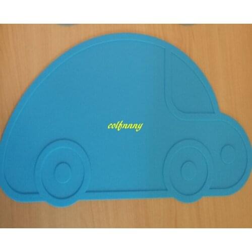 100pcs/lot 48*26cm Utensil Mats Heat Resistent Silicone CAR Shaped Placemat dinner Pad For Baby Tableware Mat