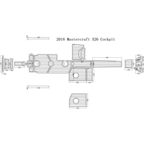2018 Mastercraft X26 Cockpit Pad Boat EVA Teak Decking 1/4" 6mm