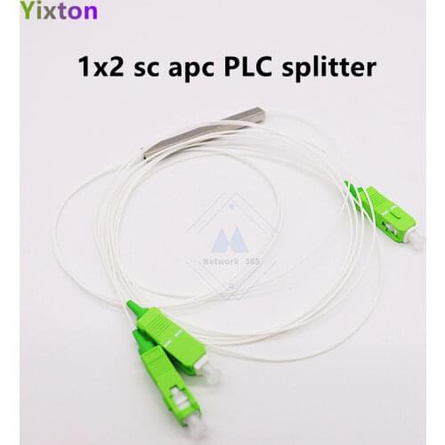 Fiber Optical PLC Splitter SC 1 : 2 Mini steel tube type 1x2 0.9mm Fiber Opitc Splitter SC/APC Connector 5PCS/Lot
