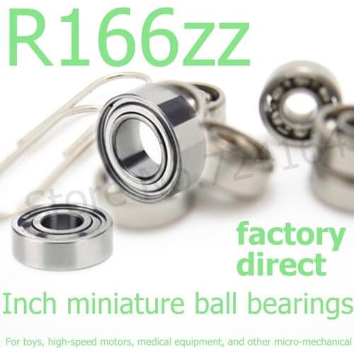 50PCS R166ZZ bearing RL-6632 4.763*9.525*3.175 mm Inch miniature shielded deep groove ball bearing